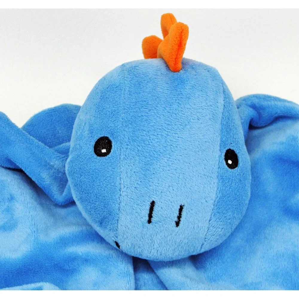 Blue Dinosaur Lovey Plush Baby Cubbies Security Blanket Soother Knotted Corners